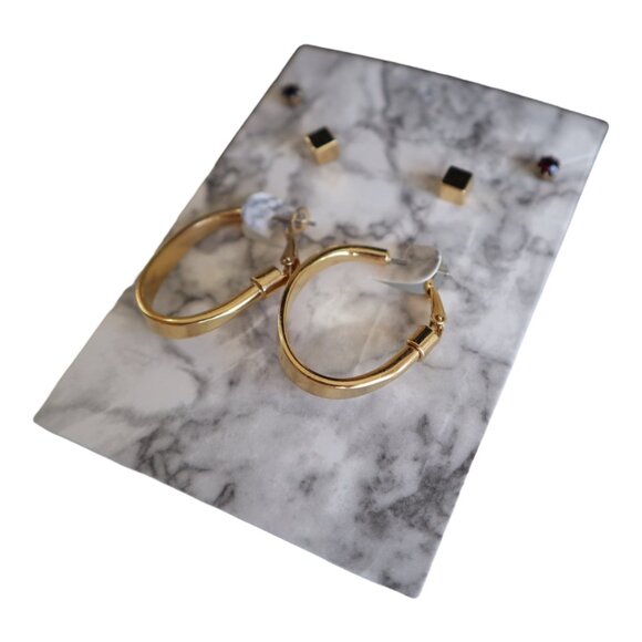 Earring Set of 3 With Gold-Toned Hoops & Studs For Women - Picture 2 of 3